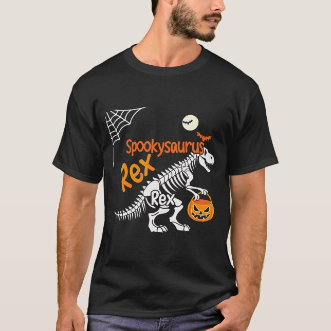 Camiseta Spookysaurus Rex Halloween T-Rex Skeleton (Anverso)