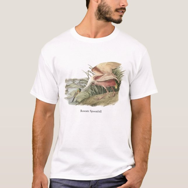 Camiseta Spoonbill rosado, Juan Audubon (Anverso)