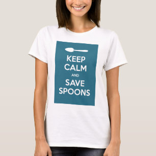 Camiseta Spoonie-Guarde la calma y ahorre la enfermedad