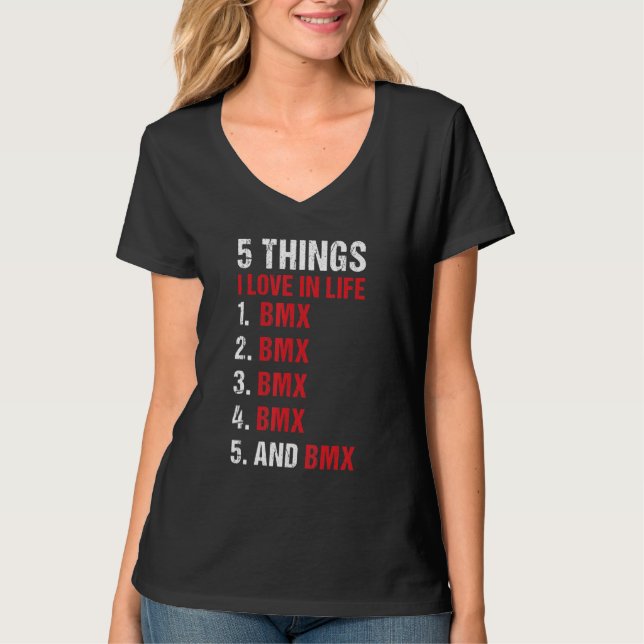 Camiseta Sport 5 Things I Love In Life BMX (Anverso)
