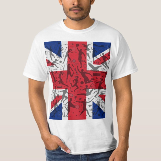 Camiseta Sportliches T-Shirt mit Union Jack Flagge (Anverso)