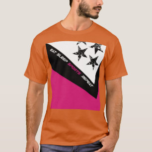 Camiseta Sports in mauve amp black stars design