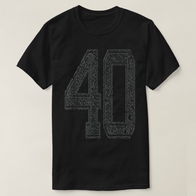 Camiseta Sports TeamNumber 40Year 1940Midnight Black  (Diseño del anverso)