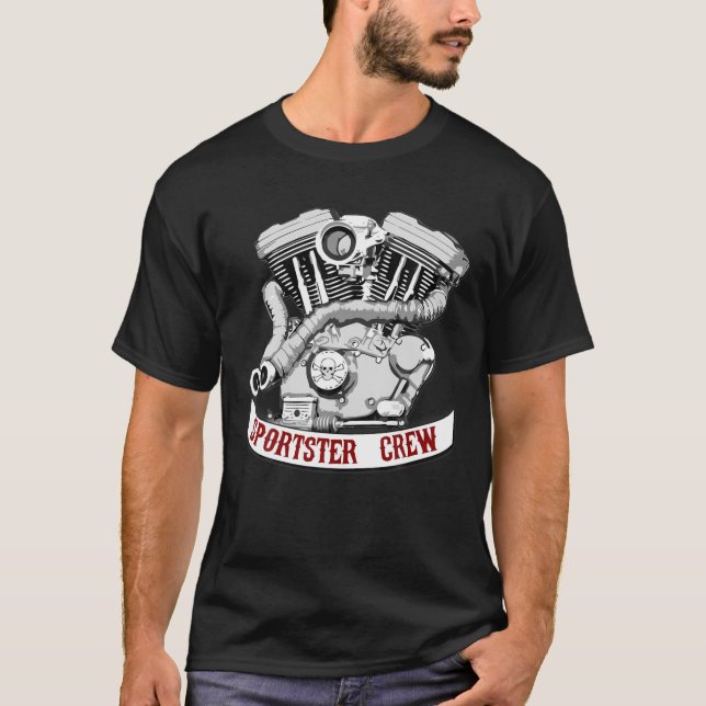 Camiseta Sportster Crew - Motor Evo - Solo gráfico frontal (Anverso)
