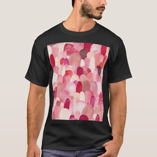 Camiseta Spot Medley: Sueño Textil Rosa-Rojo. (Anverso)
