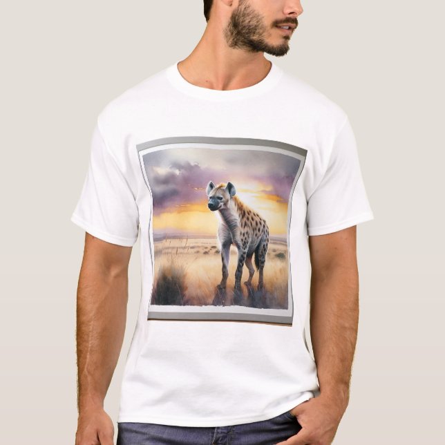 Camiseta Spotted Hyena at Sunset REF68 - Watercolor (Anverso)