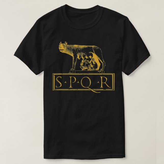 Camiseta SPQR Senado de Roma antiguo Lupa Capitolina (Diseño del anverso)
