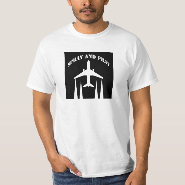 Camiseta spray-and-pray chemtrails (Anverso)