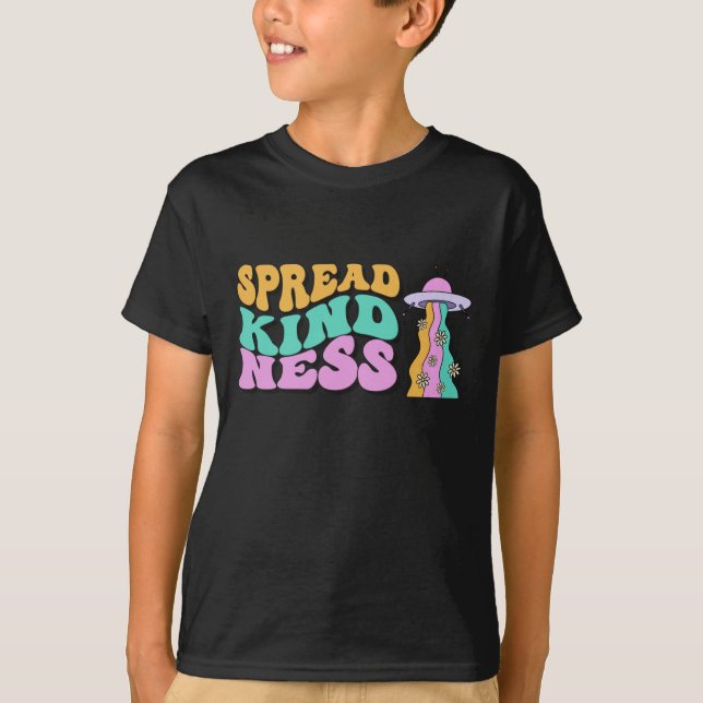 Camiseta Spread Kindness Pastel Ufo Pegatina Arcoiris (Anverso)