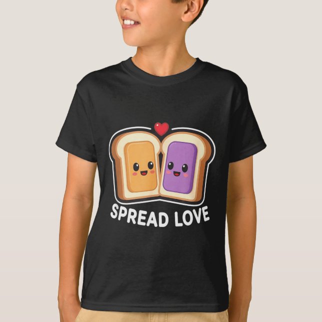 Camiseta Spread Love Peanut Butter And Jelly Valentine Desi (Anverso)