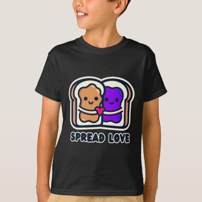 Camiseta Spread Love Peanut Butter And Jelly Valentine Desi (Anverso)