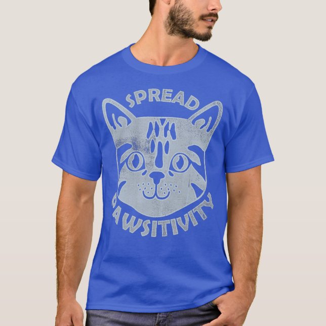 Camiseta Spread Pawsitivity Cat Face Cul Inspirador (Anverso)