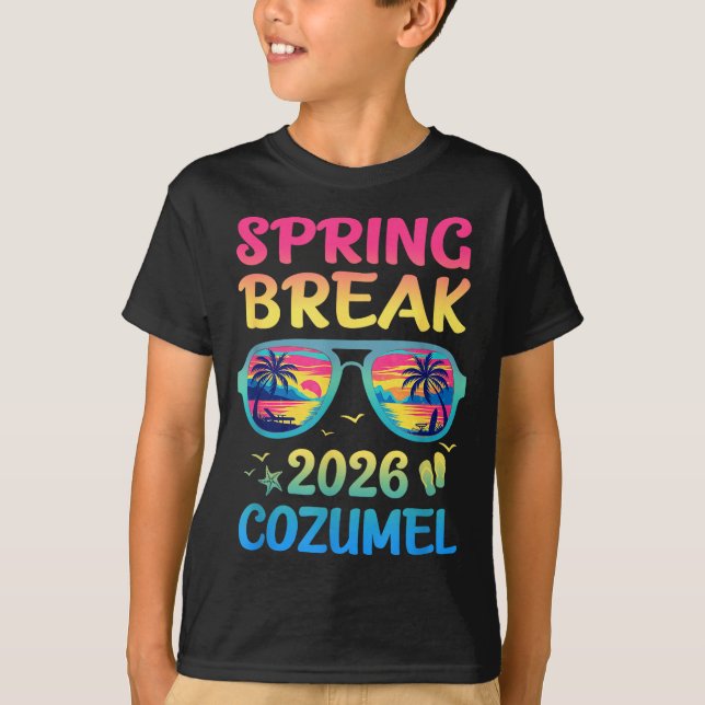 Camiseta Spring Break Cozumel 2026 Vacation Trip Sungles  (Anverso)