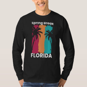 Camiseta Spring Break Florida Beach Vintage Sunset Palm Tr