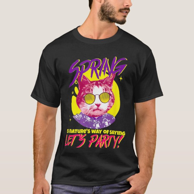 Camiseta Spring Break Vacation Funny Sunglasses Party Cat A (Anverso)