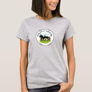 Camiseta Spring Dachshund Dog Dachsie (negro y marrón) Cute