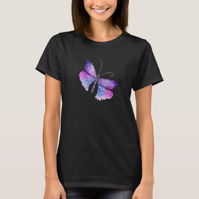 Camiseta Spring Fairy Watercolor Blue Butterfly (Anverso)