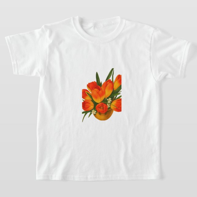 Camiseta Spring Harmony – Orange & Yellow Tulips (Distribución)