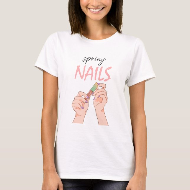 Camiseta Spring Nails – Glossy Style (Anverso)