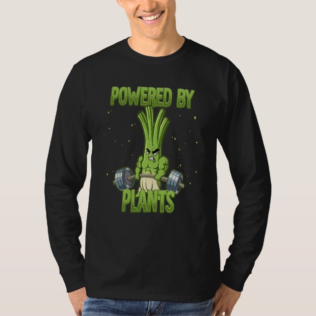 Camiseta Spring Onion Gym Weight Training Powered By Plants (Anverso)