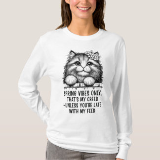 Camiseta Spring Vibes Only - Funny Cat Lover