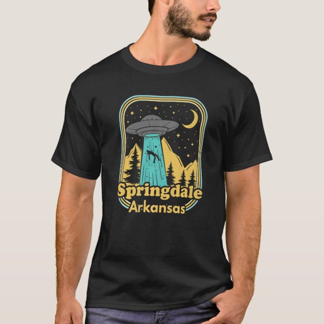 Camiseta Springdale Arkansas Ufo Alien Hunter 80 Estado Pri (Anverso)