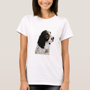 Camiseta Springer Spaniel, arte de los perros negros y blan