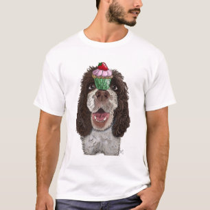 Camiseta Springer Spaniel con Cupcake