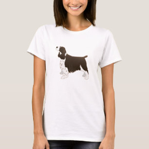 Camiseta Springer Spaniel Dog Siluette Brown de raza básica