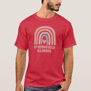 Camiseta Springfield Illinois Bonito Boho Arcoíris