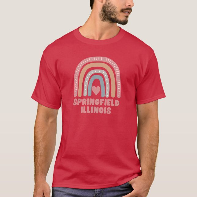 Camiseta Springfield Illinois Cute Boho Rainbow (Anverso)