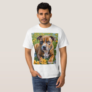 Camiseta Springtime Staffordshire Bull Terrier Puppy,