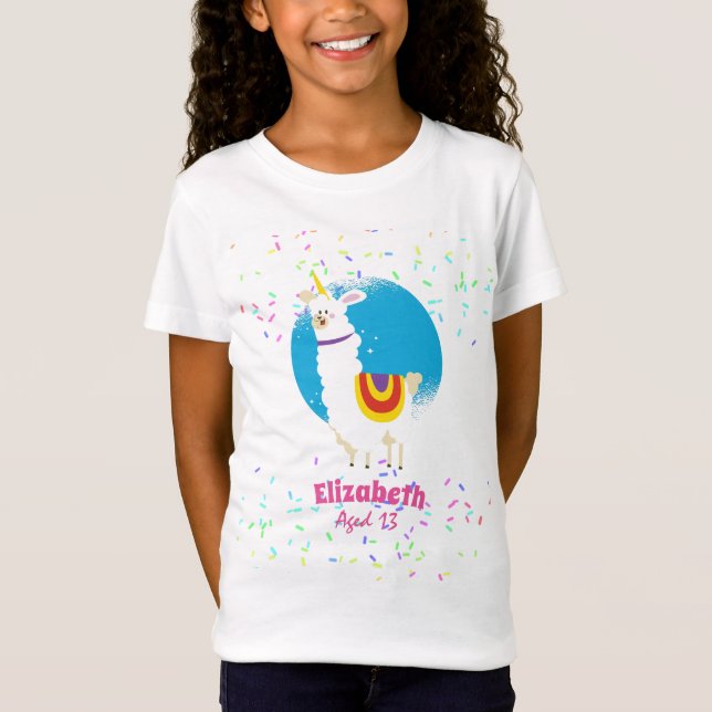 Camiseta Sprinkles Llama Chicas unicornios adornan regalo l (Anverso)