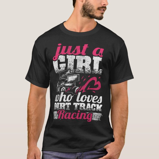 Camiseta Sprint Car Lover Sólo Un Chica Que Ama La Pista Su (Anverso)