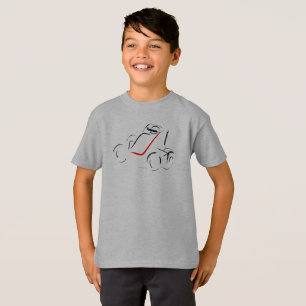 Camiseta Sprintcar 01 Negro y Rojo sobre Acero Claro