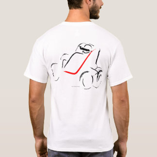 Camiseta Sprintcar 01 Negro y Rojo sobre Fondo Blanco