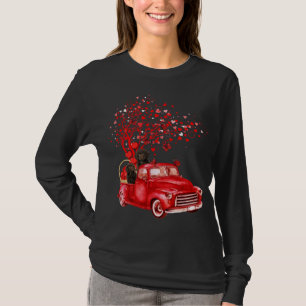 Camiseta Sproodle Riding Red Truck Valentine Butterfly Hear