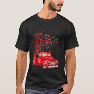 Camiseta Sproodle Riding Red Truck Valentine Butterfly Hear