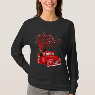 Camiseta Sproodle Riding Red Truck Valentine Butterfly Hear