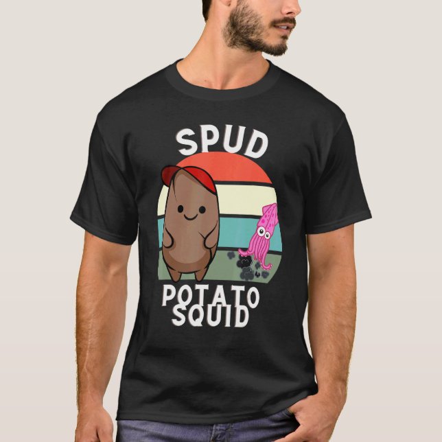 Camiseta Spud Potato Y Squid Manteniéndose Unidos (Anverso)