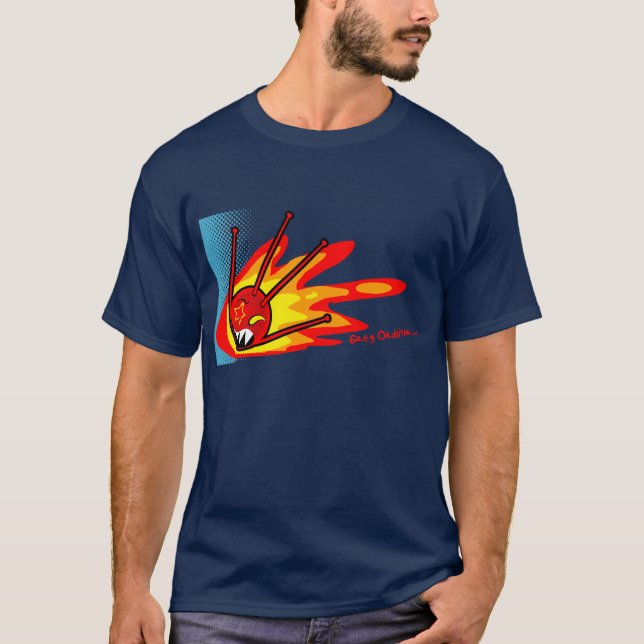 Camiseta Sputnik en el fuego (Anverso)