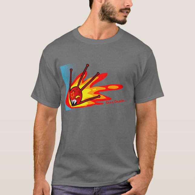 Camiseta Sputnik en el fuego (Anverso)