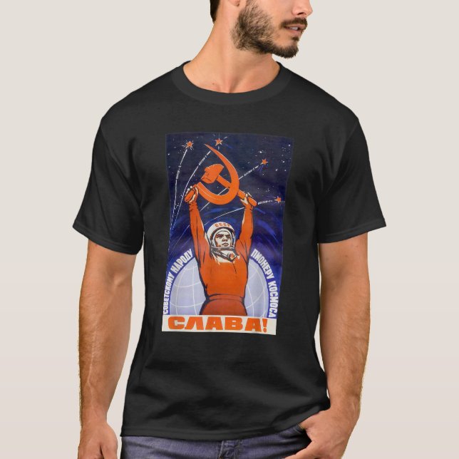 Camiseta Sputnik Vostok programa espacial soviético cohete  (Anverso)