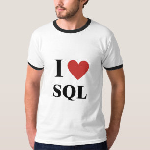 Camiseta SQL de corazón