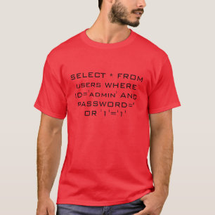 Camiseta SQL injection