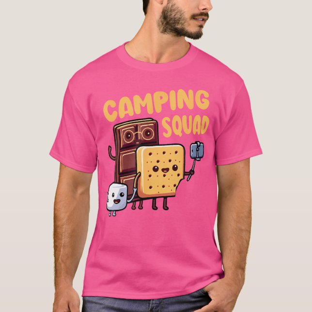 Camiseta Squad de camping familiar Funny Chocolate Marshmal (Anverso)