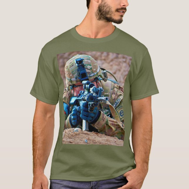 Camiseta SQUAD DE COMBAT DE EE. UU. - Paracaidista en el ai (Anverso)