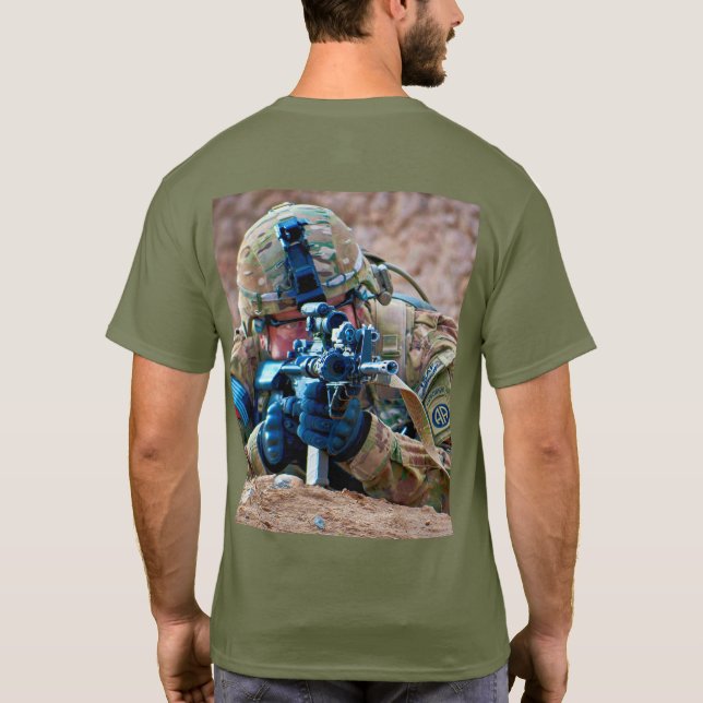 Camiseta SQUAD DE COMBAT DE EE. UU. - Paracaidista en el ai (Reverso)