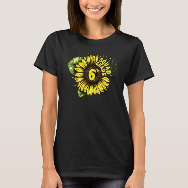 Camiseta Squad de sexto grado de Sunflower Ama a profesor d (Anverso)