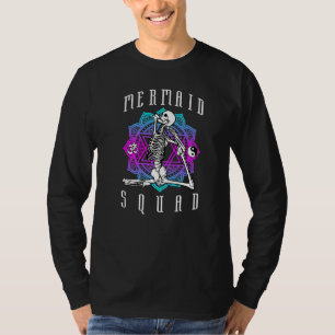 Camiseta Squad de sirenas de yoga Pose Skeleton Anahata Sym